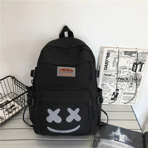 Preppy Style Smiley Face Pattern Backpack