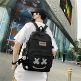 Preppy Style Smiley Face Pattern Backpack