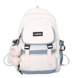 Preppy Women School Bag Panelled Nylon Backpacks Lady Middle School Students