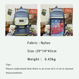Preppy Women School Bag Panelled Nylon Backpacks Lady Middle School Students