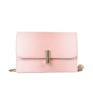 Gradient Leather Shoulder Bag Retro Style Chain Crossbody Bag