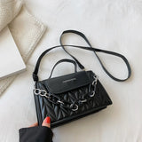 Summer Chain Women Shoulder Bags Solid Female Handbag Retro Square Bag Orange