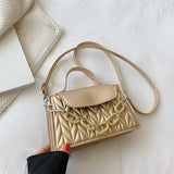 Summer Chain Women Shoulder Bags Solid Female Handbag Retro Square Bag Orange