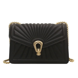 Summer Woman Crossbody Bags Pleated Shoulder Bags Solid Flap Bags