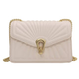 Summer Woman Crossbody Bags Pleated Shoulder Bags Solid Flap Bags