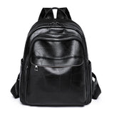 Vintage Ladies Leather Backpack Women PU School Bags for Collage Students Girls