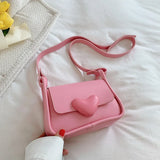 Vintage Leather Crossbody Bag for Women Love Buckle Shoulder Bag