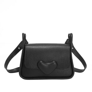 Vintage Leather Crossbody Bag for Women Love Buckle Shoulder Bag