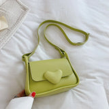 Vintage Leather Crossbody Bag for Women Love Buckle Shoulder Bag