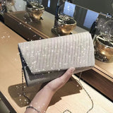Women Crumpled Envelope Bag for Wedding Party Prom Ladies Handbag