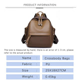 Women Backpack PU Students School Bags Girls Waterproof Leather Lightweight Trav