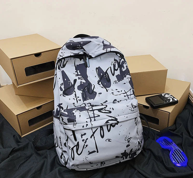 Women Graffiti Hip-Pop Men Backpack Nylon Street Style Bags