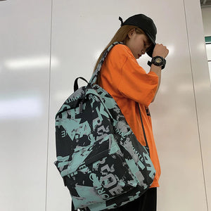 Women Graffiti Hip-Pop Men Backpack Nylon Street Style Bags