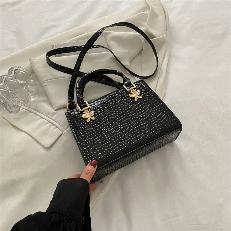 Crocodile Print Leather Shoulder Bag Women's Crossbody Bag