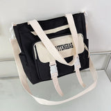 Nylon Shoulder Bag for Women, Large Capacity Laptop Satchel, Pink