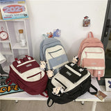 TRAVESY Waterproof Nylon Backpack Women Middle School Large Capacity