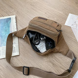 Canvas Men Waist Bag Sports Pockets Outdoor Chest Bag