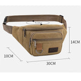Canvas Men Waist Bag Sports Pockets Outdoor Chest Bag