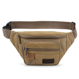 Canvas Men Waist Bag Sports Pockets Outdoor Chest Bag