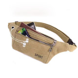Canvas Waist Bag Travel Bum Bag Anti-Theft Bag