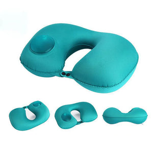 Inflatable U-Shape Travel Cushion Pillow for Car Airplane