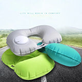 Inflatable U-Shape Travel Cushion Pillow for Car Airplane