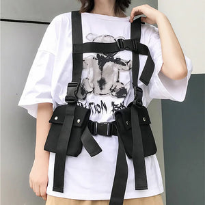 Tactical Vest Streetwear Bag Men Hip Hop Chest Rig Bag Adjustable