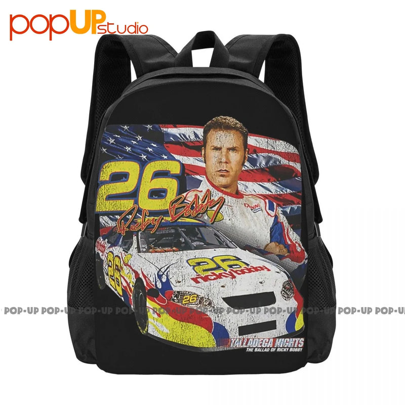 Talladega Nights Ricky Bobby Racing Backpack Large Capacity Gym Art Print