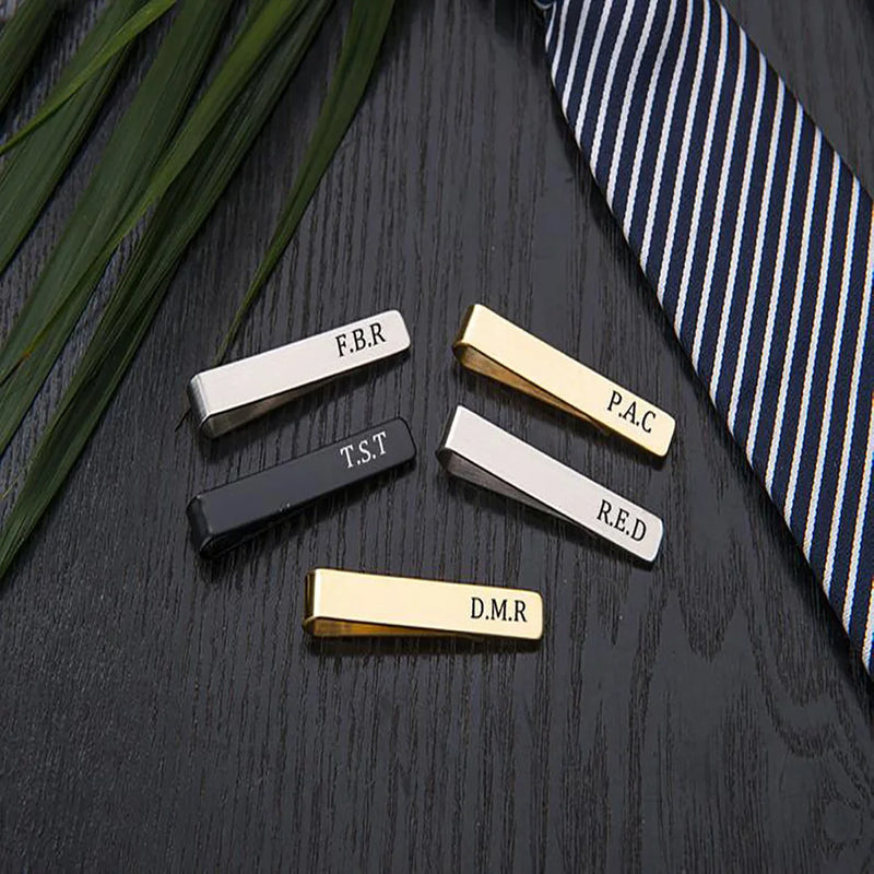 Tangula Tie Clip Stainless Steel Success Men Suit Name Logo Tie Clip