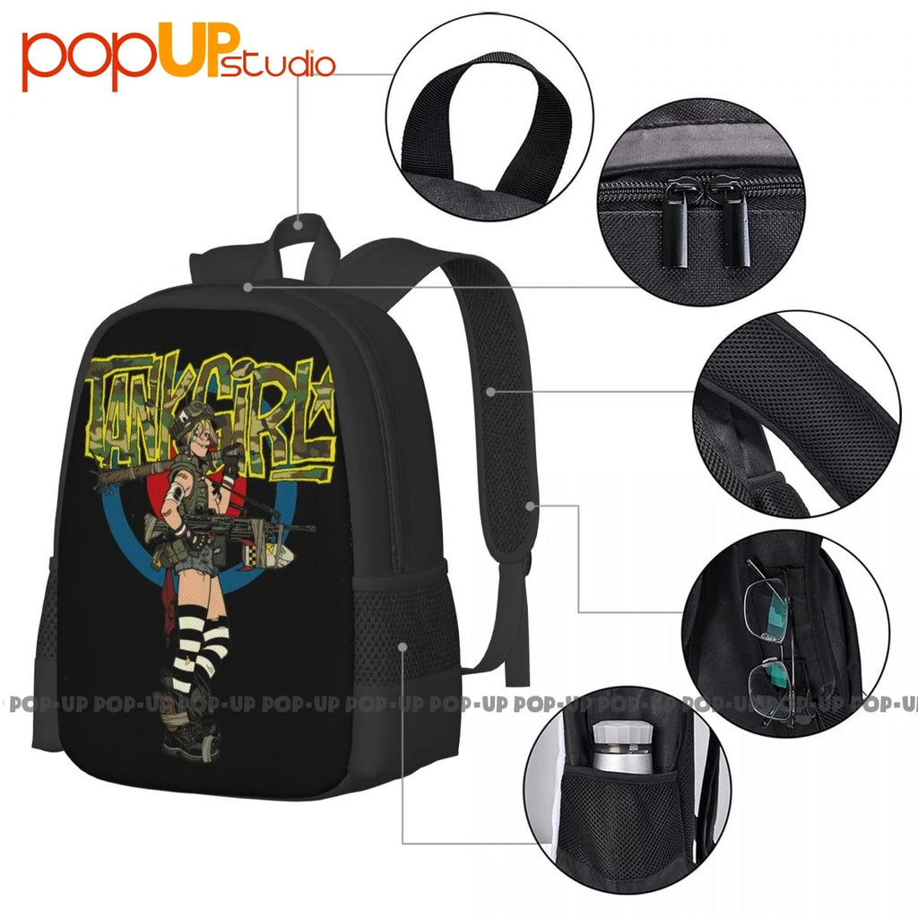 Tank Girl Comic Spades Bomb Feminist Backpack Vintage Shoe Bag