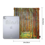 Gustav Klimt Landscape Painting Print Backpack Drawstring Bags Gym Bag
