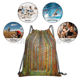 Gustav Klimt Landscape Painting Print Backpack Drawstring Bags Gym Bag