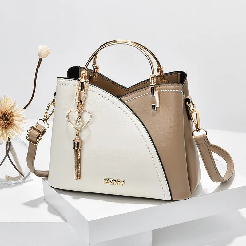 Tassel Bucket Crossbody Bags Leather Handbags Women Large Capacity