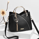 Tassel Bucket Crossbody Bags Leather Handbags Women Large Capacity