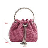 Denim Tassel Bucket Bag for Women