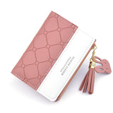 Mini Tassel Leather Wallet for Women Small Purse Female Bag