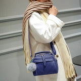 Tassel Messenger Shoulder Bag Women Girl PU Leather Handbag Lady Boston Hairball