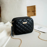 Lingge Embroidery Small Messenger Bag Chain Crossbody Bag for Women