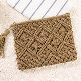 Tassel Straw Beach Bag Vintage Woven Shoulder Bag Raffia Circle Rattan Bags Bohe