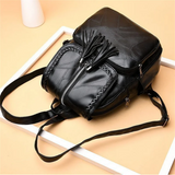 Tassel Women Backpacks Soft Leather Bag Female Travel Bags