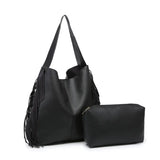 Tassels Bucket Bag Women PU Leather Shoulder Bag Ladies Totes Bolsa