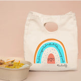 Love Rainbow Printed Cooler Lunch Bags Women Handbags Thermal Insulated Br