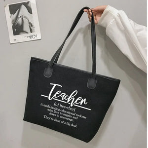 Teacher Definition Tote Bag Shoulder Purse Book Bag