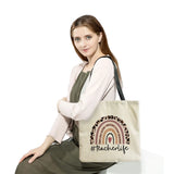 Teacher's Printed Tote Bag High Capacity Eco Friendly Women Shoulder Bag