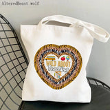 English Teacher Printed Bag Shopping Canvas Shopper Bag Tote Shoulder Lady Bag