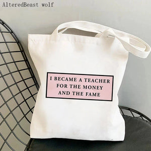 Teacher Supplies Shopper Bag for Money & Fame