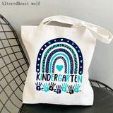 Leopard Boho Kindergarten Bag Harajuku Canvas Shopper Bag Girl Handbag
