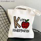 Leopard Boho Kindergarten Bag Harajuku Canvas Shopper Bag Girl Handbag