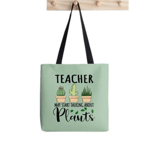 Talking About Plants Printed Women Harajuku Tote Shopper Funny Handbag