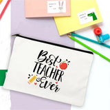 Teaching Is a Work of Heart Print School Stationery Supplies Storage Bags